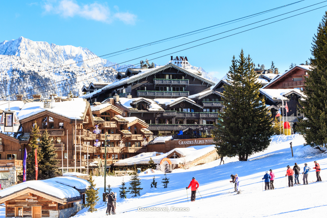 Luxurious Courchevel ski resort in the French Alps, perfect for private jet travelers.